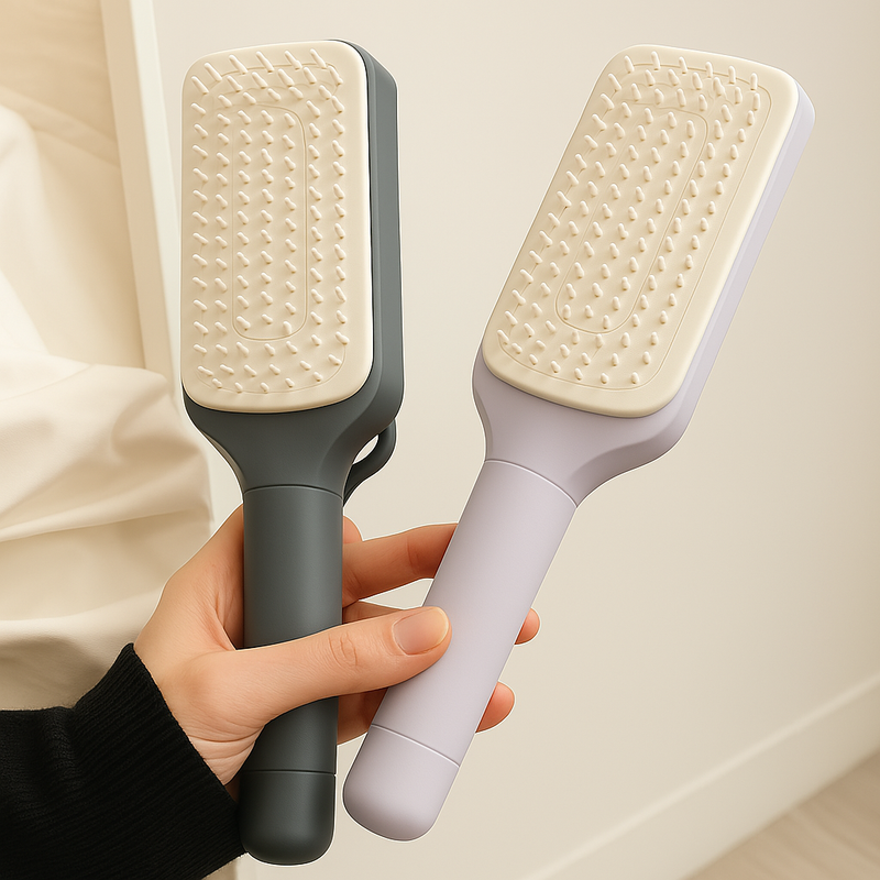4 In 1 Self Cleaning Hair Brush - One-Click easy clean  BUY NOW